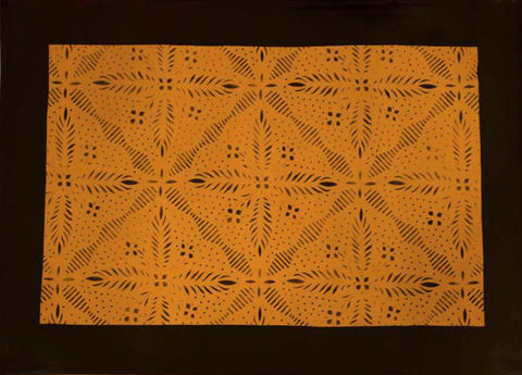 Edward Durant House Squares with Border in Yellow Ochre Floorcloth