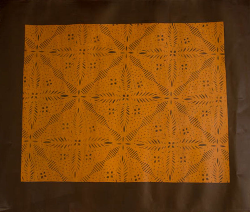 Edward Durant House Square Floorcloth with Border in Antique