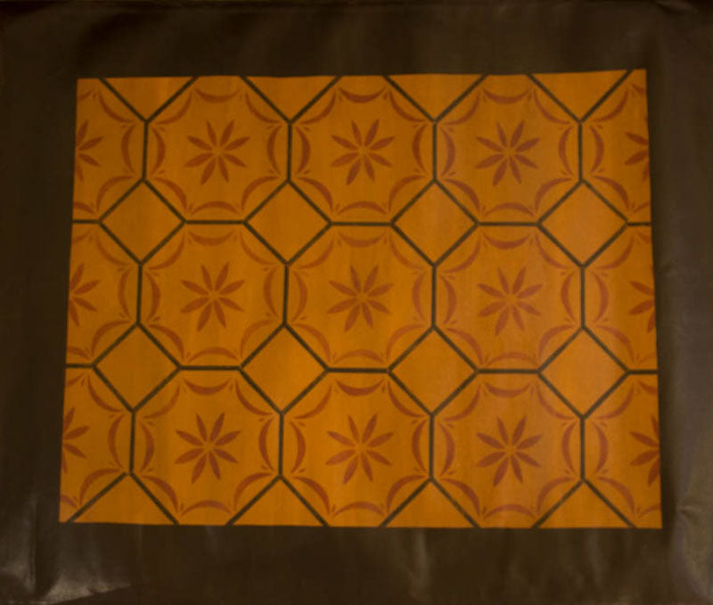 Medfield, MA Floorcloth with Border in Antique