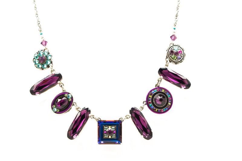 Amethyst La Dolce Vita Oblong Necklace by Firefly Jewelry