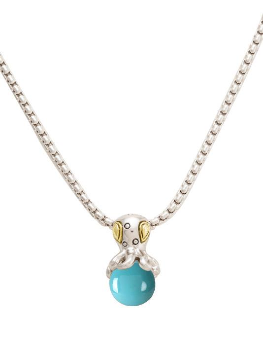 Sea Side Turquoise Pendant with Chain by John Medeiros