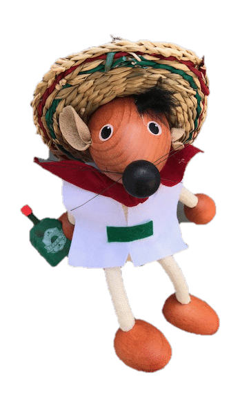 Mexican Mouse Handcrafted Wooden Jumpie