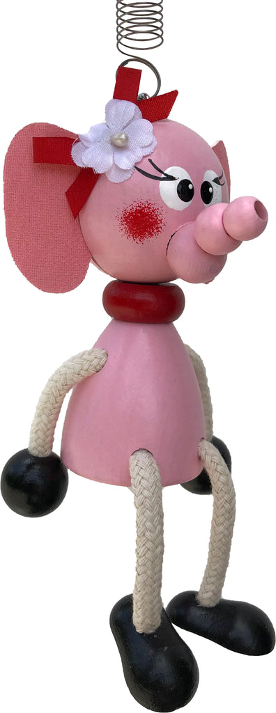 Pink Elephant Wooden Jumpie