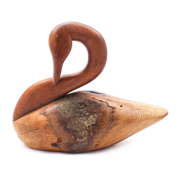 Preening Goose with Elm and Cherry Head by Chris Boone