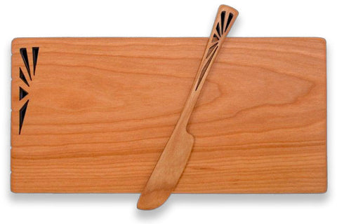 Cheese Board with Spreader with Sunbeam Design