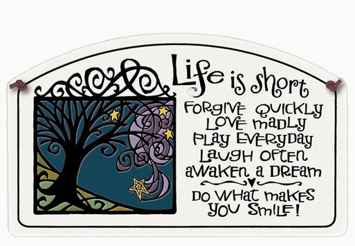 Life is Short Large Arch Ceramic Tile