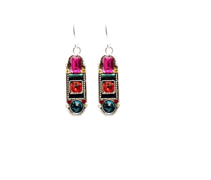Multi Color La Dolce Vita Oval Mosaic Earrings by Firefly Jewelry