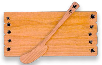 Butter Board with Spreader with Leaf Design