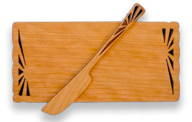 Butter Board with Spreader with Sunbeam Design