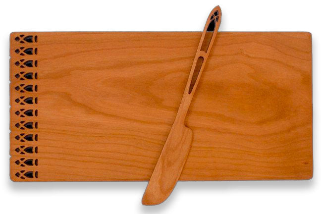 Cheese Board with Spreader with Cathedral Design