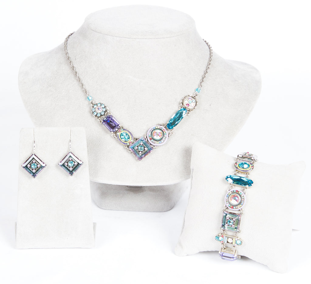 Soft La Dolce Vita Crystal V Necklace by Firefly Jewelry