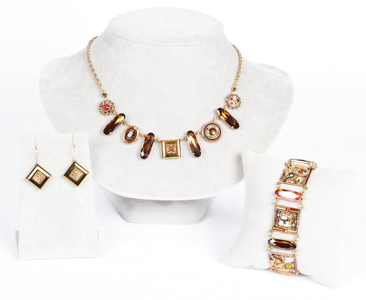 Smokey Topaz La Dolce Vita Oblong Necklace by Firefly Jewelry