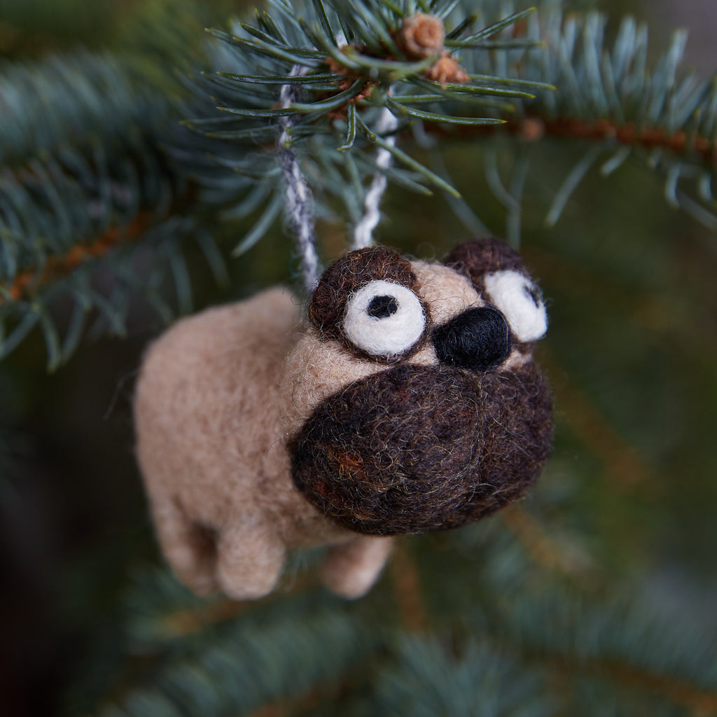 Pug Woolie Ornament