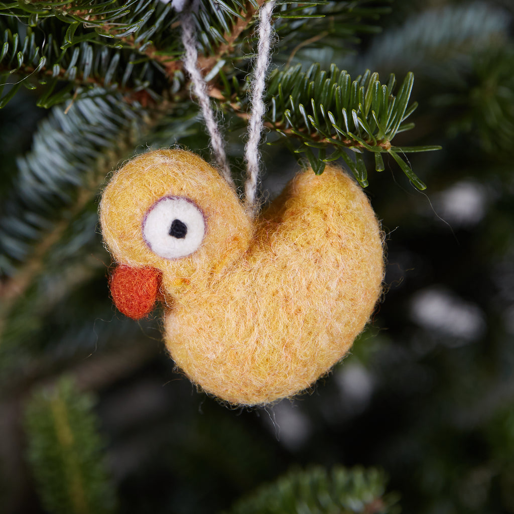 Yellow Baby Duck Wool Ornament