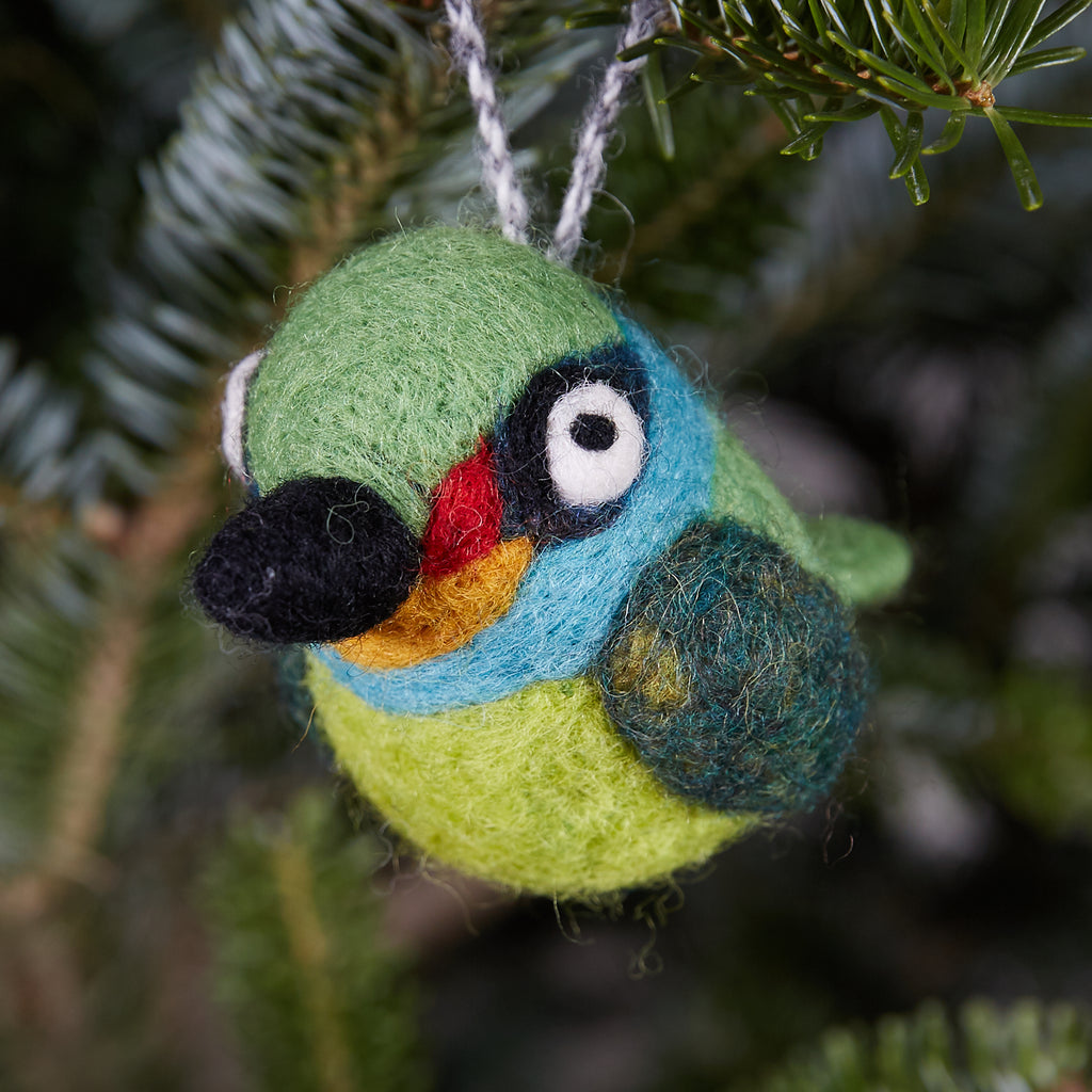 Green Bird Woolie Ornament