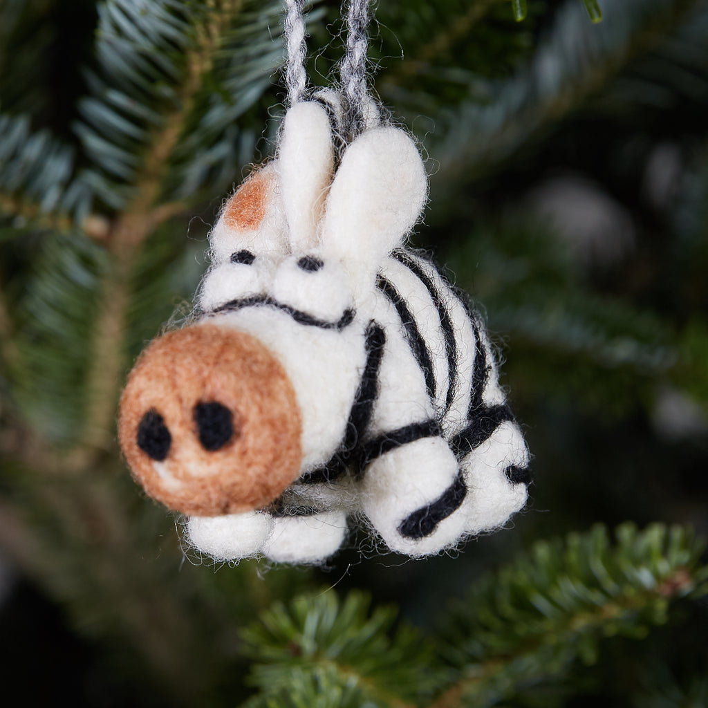 Zebra Woolie Ornament