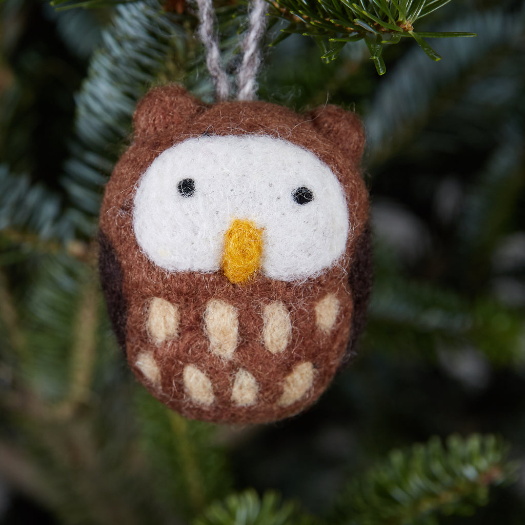 Owl Mask Woolie Ornament