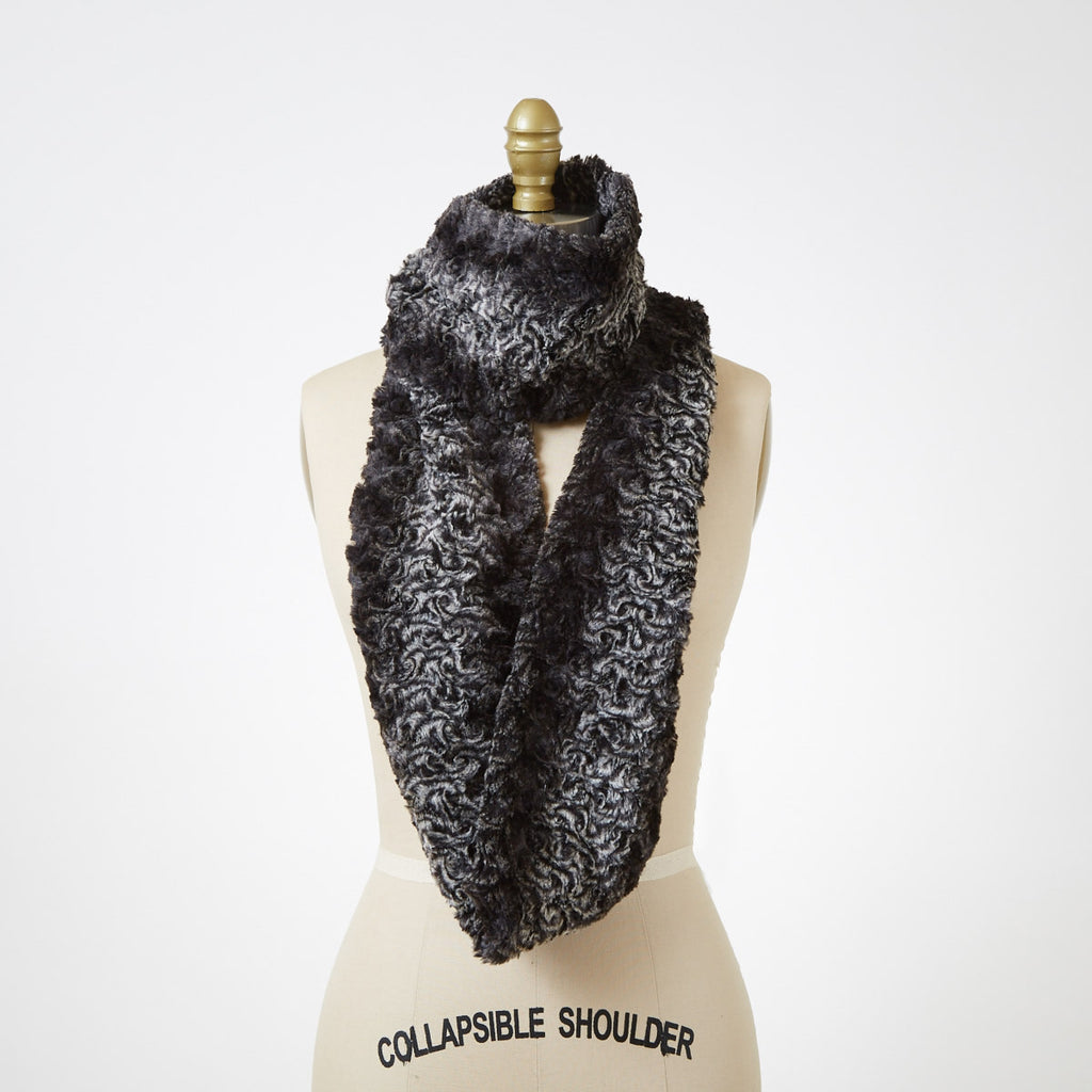 Smoky Essence Luxury Faux Fur Infinity Scarf