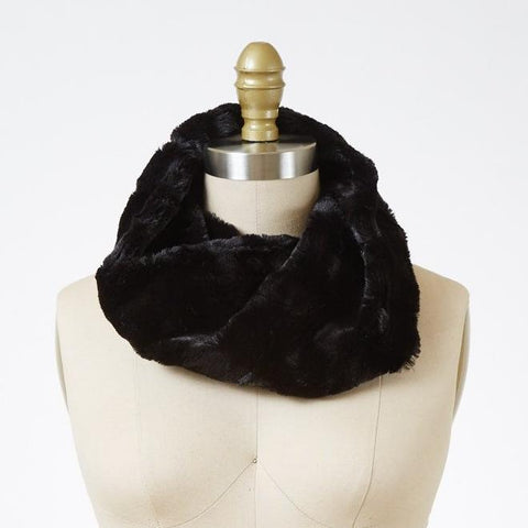 Minky in Black Luxury Faux Fur Neck Warmer