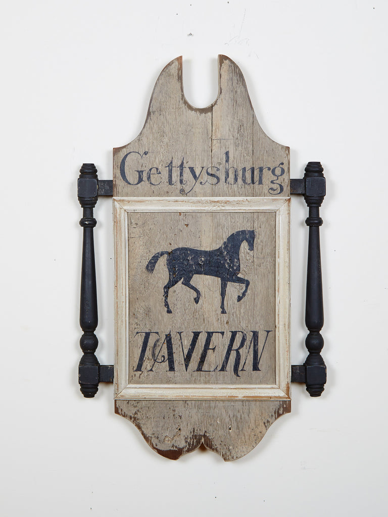Gettysburg Tavern with Black Horse Americana Art