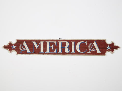 America, White Letters on Quarter Board Americana Art