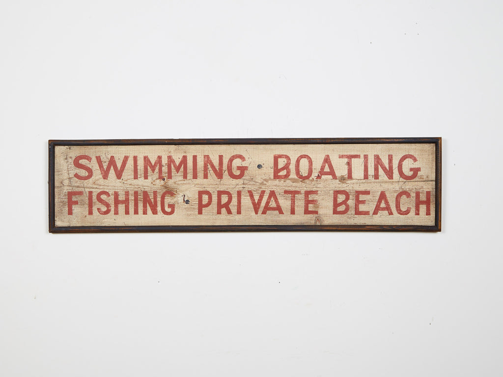 Swimming, Boating, Fishing, Private Beach Americana Art