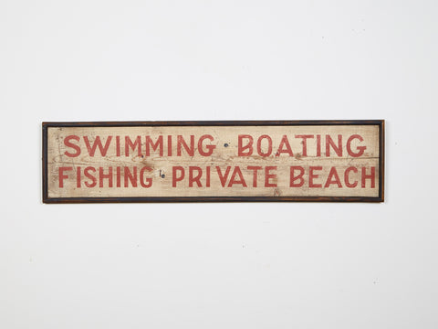 Swimming, Boating, Fishing, Private Beach Americana Art