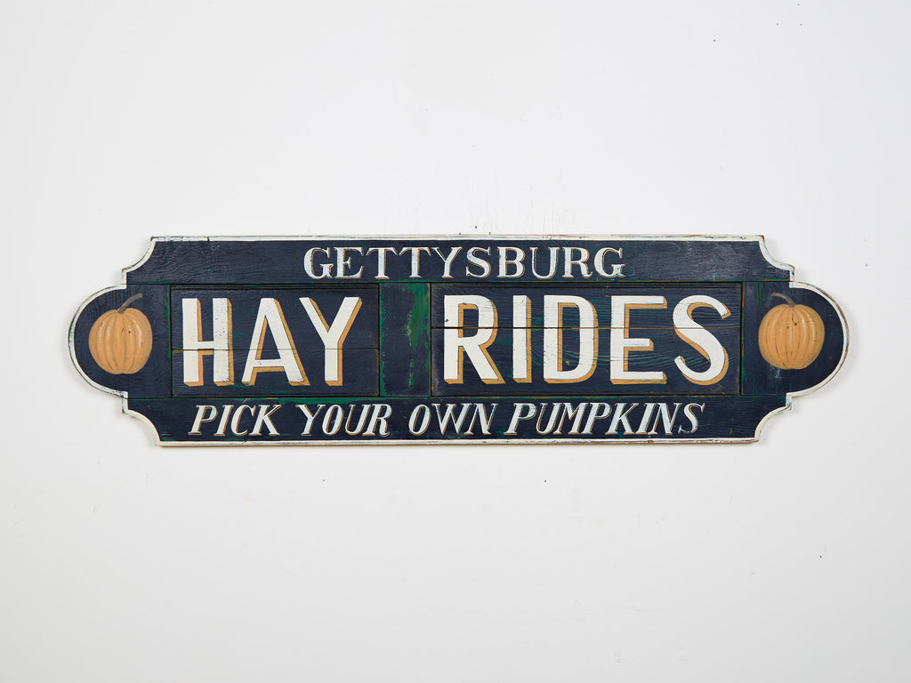 Gettysburg Hay Rides on Antique Shutter Americana Art