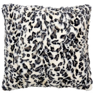 White Jaguar Luxury Faux Fur Pillow Sham