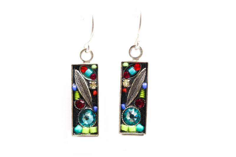 Multi Color Luxe Small Rectangle Earrings by Firefly Jewelry
