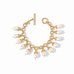 Flora Pearl Charm Gold Pearl Bracelet by Julie Vos