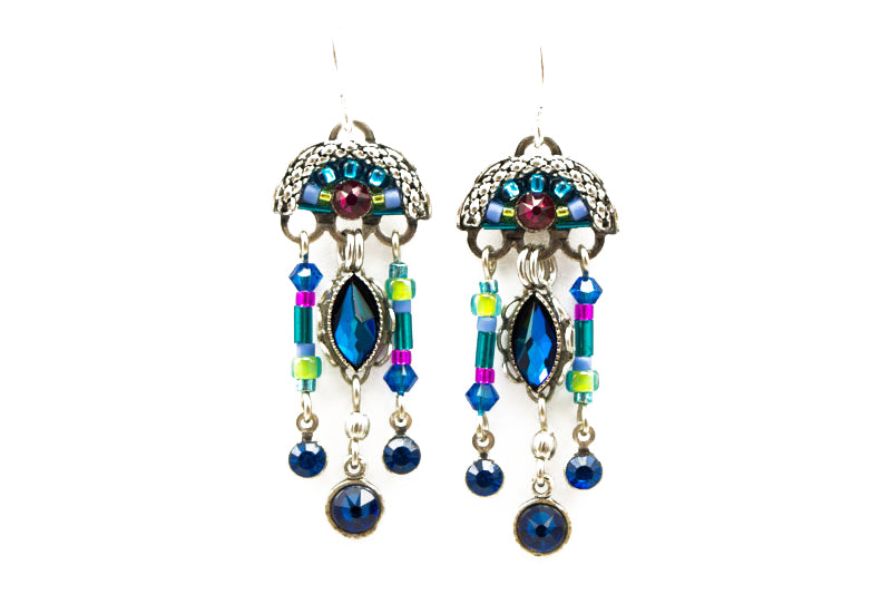 Bermuda Blue Emma Chandlier Earrings by Firefly Jewelry