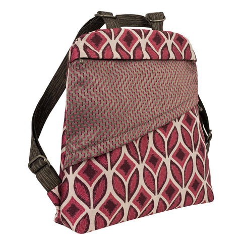 Maruca Backpack in Woven Tulip Red