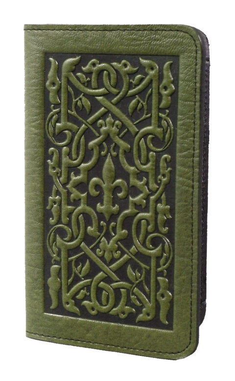 Leather Checkbook Cover - The Medici in Fern