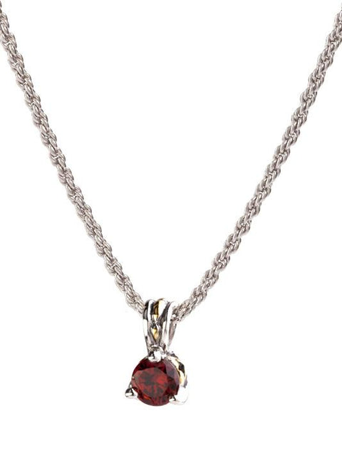 Beijos 7mm Cubic Zirconia Prong Set Pendant Necklace by John Medeiros