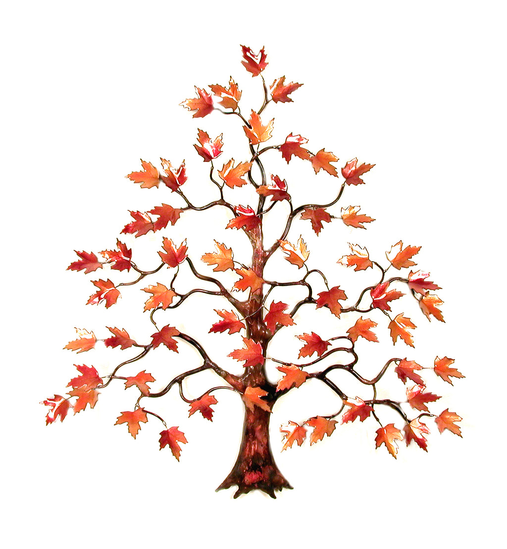 Maple Tree, Red Enameled Leaves Wall Art by Bovano