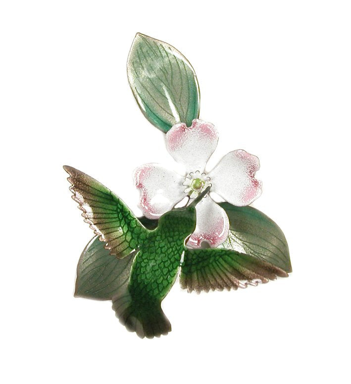 3D Hummingbird with Dogwood Wall Art by Bovano
