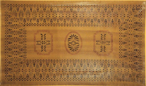 Bump Tavern Floorcloth with Border in Antique - Size 32''x 52''