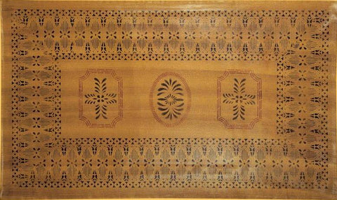 Bump Tavern Floorcloth with Fancy Border in Antique - Size 32 x 52
