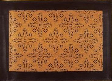 Edward Durant House Floorcloth with Black Border in Antique - Size 2 x 3