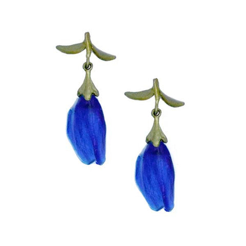 False Indigo Blue Post Earrings by Michael Michaud