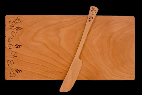 Cheese Board with Spreader with Grape Design