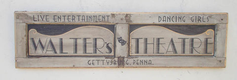 Vintage Style Walter's Theater Gettysburg, Pennsylvania Wood Sign