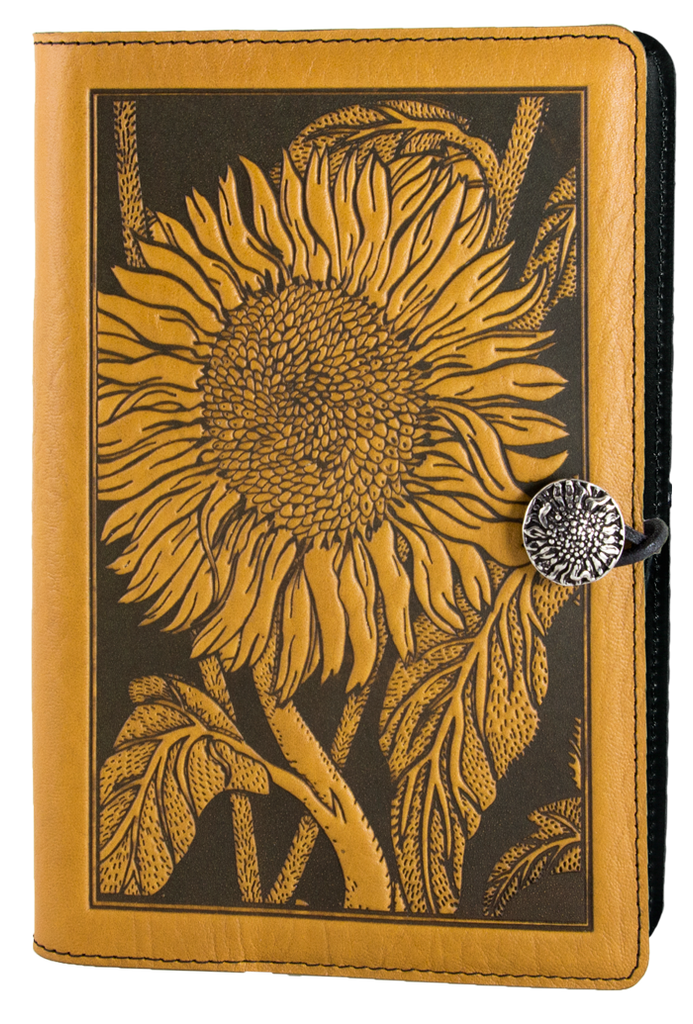 Large Leather Journal -  Sunflower in Marigold