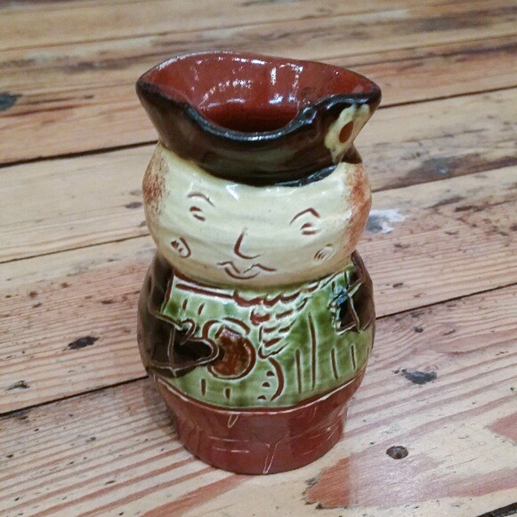 Redware Mini Toby Pitcher in Green