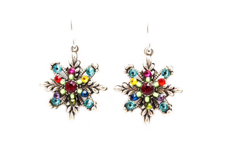 Multi Color Snowflake Earrings by Firefly Jewelry