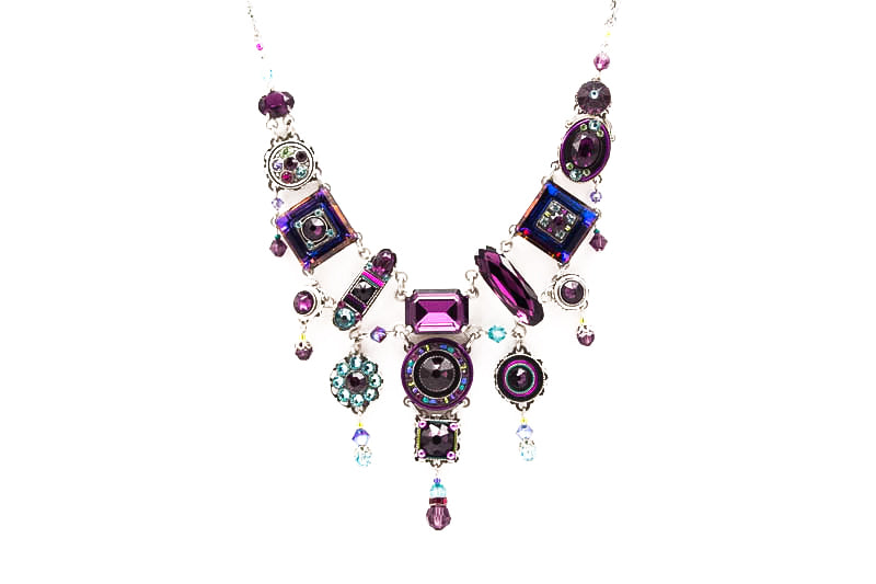 Amethyst La Dolce Vita Elaborate Necklace by Firefly Jewelry
