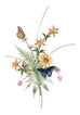 Butterflies with Fern, Turks Cap Lilies, Sunflower Wall Art by Bovano