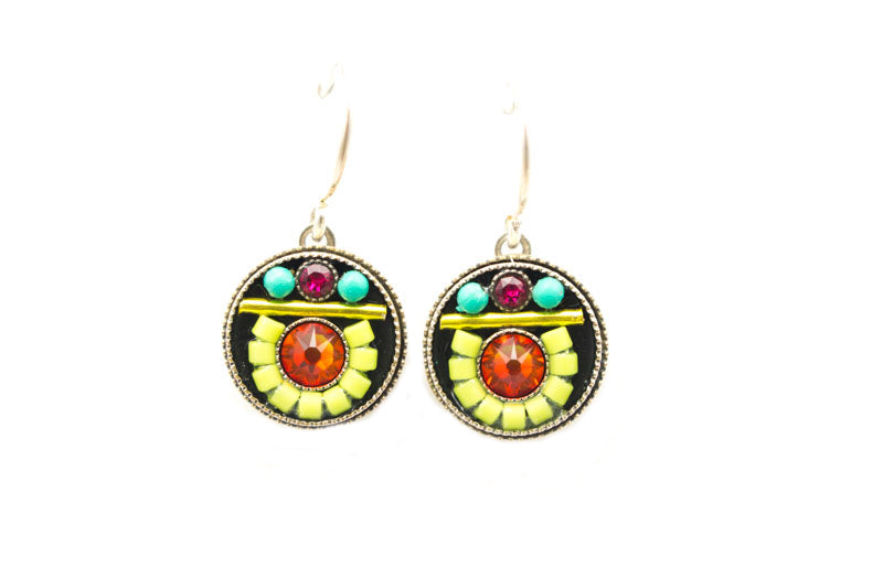 Multi Color Viva Round Earrings by Firefly Jewelry