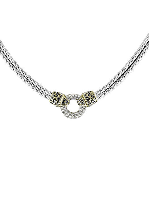 Antiqua Pave Circle Double Strand Necklace by John Medeiros
